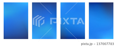 Abstract bright set of ultramarine blue vibrant sky or water mesh gradients. Soft turquoise colors trendy y2k gradation backgrounds for ui graphic design, banner, poster 137007783