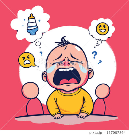 Vsai hungry baby crying for milk needing comfort 137007864