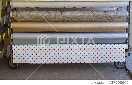 PVC material patterns on roll 137008063