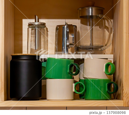 Coffee objects shelf 137008098