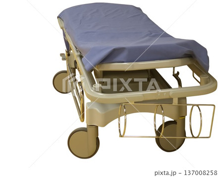 Hospital stretcher displaying emergency patient medical transport equipment Hospital stretcher displaying emergency patient medical transport equipment 137008258