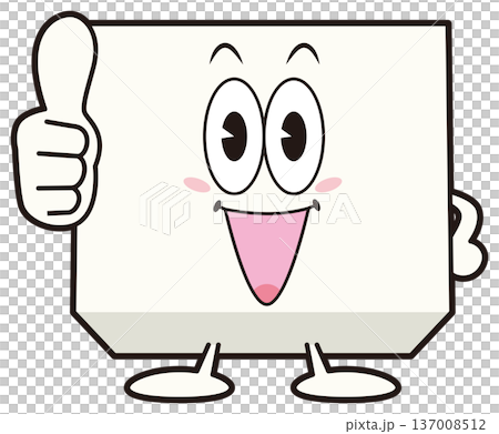Tofu character giving a thumbs up Tofu character giving a thumbs up 137008512