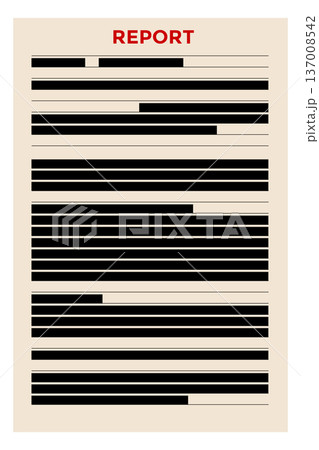 Redacted Confidential Report Document illustration Redacted Confidential Report Document illustration 137008542
