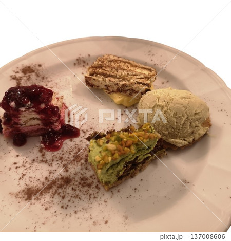 Assortment of gourmet desserts offering sweet indulgence Assortment of gourmet desserts offering sweet indulgence 137008606