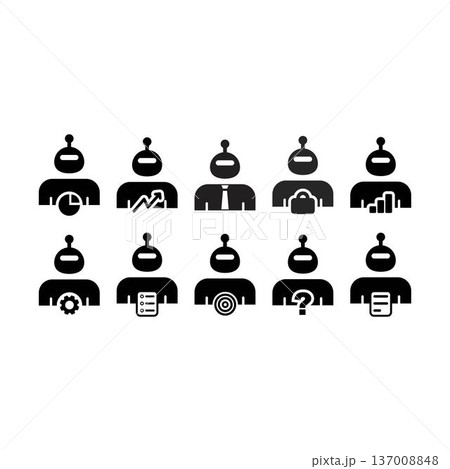 Artificial Intelligence Business Robot Icons Set Analytics, Growth, Strategy and Management glyph illustration Artificial Intelligence Business Robot Icons Set Analytics, Growth, Strategy and Management glyph illustration 137008848