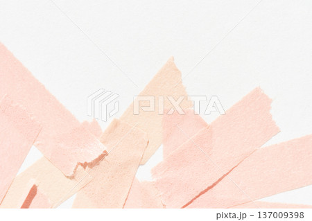 Abstract composition of torn pastel paper strips on white background suggesting creativity Abstract composition of torn pastel paper strips on white background suggesting creativity 137009398