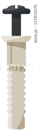 Screw anchor cartoon icon. Metal wall fastener 137010170