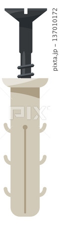 Plastic wall plug with iron screw cartoon icon Plastic wall plug with iron screw cartoon icon 137010172