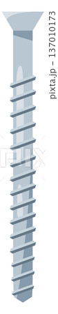 Wood screw side view. Hardware cartoon element Wood screw side view. Hardware cartoon element 137010173