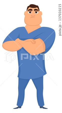 Male nurse cartoon character. Medical hospital worker Male nurse cartoon character. Medical hospital worker 137010215