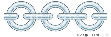 Metal chain rings border. Cartoon strong connect Metal chain rings border. Cartoon strong connect 137010226