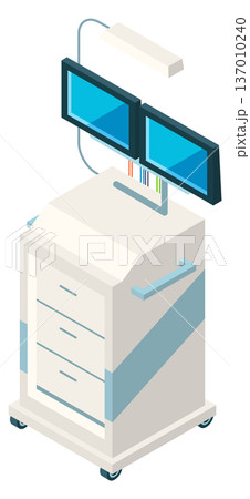 Ventilator breathing machine. Operating room equipment icon Ventilator breathing machine. Operating room equipment icon 137010240
