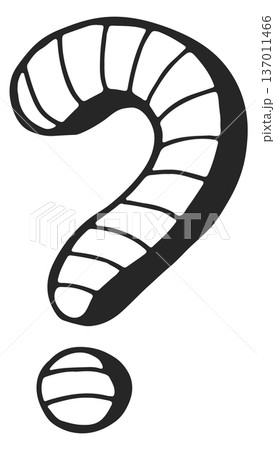 Question shape in black drawing style. Doodle symbol Question shape in black drawing style. Doodle symbol 137011466