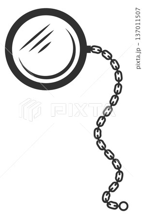 Monocle black icon. Optical retro stylish accessory 137011507