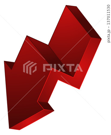 Fall down arrow. Decrease icon. Loss signのイラスト素材 [137011530] - PIXTA