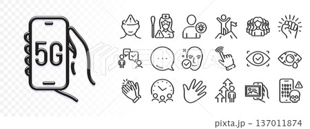 Meeting time, Conjunctivitis eye and Hand line icons for web app. Glare of light effect. Message icon. Pack of Employee result, Cursor, User idea pictogram icons. Vector Meeting time, Conjunctivitis eye and Hand line icons for web app. Glare of light effect. Message icon. Pack of Employee result, Cursor, User idea pictogram icons. Vector 137011874