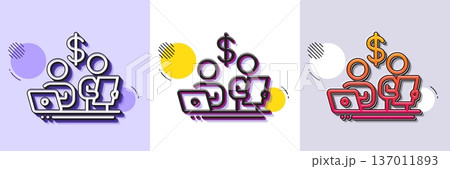 Budget accounting line icon. Halftone dotted pattern. Gradient icon with grain shadow. Money investment sign. Stock shares traders symbol. Line budget accounting icon. Various designs. Vector Budget accounting line icon. Halftone dotted pattern. Gradient icon with grain shadow. Money investment sign. Stock shares traders symbol. Line budget accounting icon. Various designs. Vector 137011893