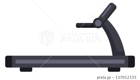 Treadmill cartoon icon. Gym machine. Fitness cardio equipment 137012155