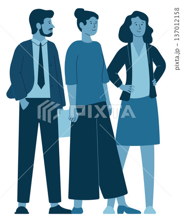 Corporate team people. Office job employee characters Corporate team people. Office job employee characters 137012158