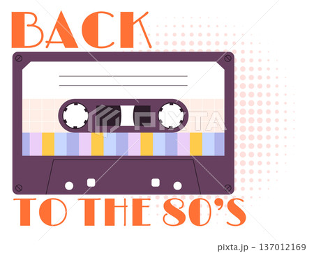 Back 80s music. Retro songs mixtape label 137012169