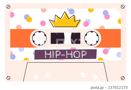 Hip hop music cassette. Audio tape icon Hip hop music cassette. Audio tape icon 137012173