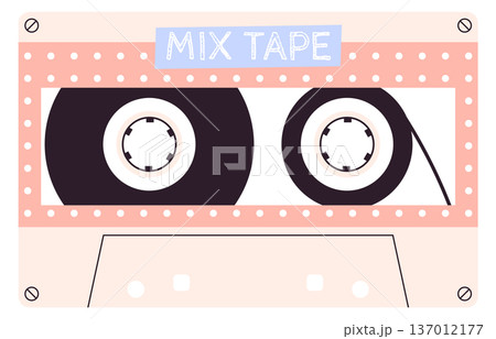 Mixtape color icon. Vintage tape. Nostalgic cassette Mixtape color icon. Vintage tape. Nostalgic cassette 137012177
