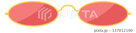 Red glasses. Trendy party fashion accessory icon Red glasses. Trendy party fashion accessory icon 137012190