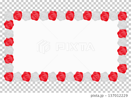 紅白の花の付いた大きい横型の看板のイラスト 紅白の花の付いた大きい横型の看板のイラスト 137012229