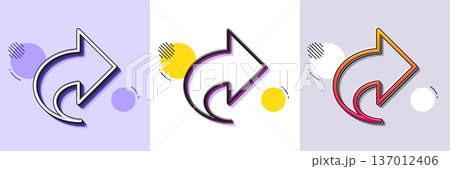 Share arrow line icon. Halftone dotted pattern. Gradient icon with grain shadow. Link Arrowhead symbol. Communication sign. Line share icon. Various designs. Vector Share arrow line icon. Halftone dotted pattern. Gradient icon with grain shadow. Link Arrowhead symbol. Communication sign. Line share icon. Various designs. Vector 137012406