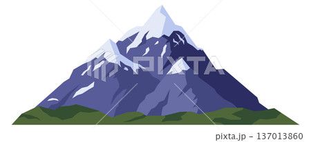 High peak with snowy top. Mountain cartoon icon 137013860