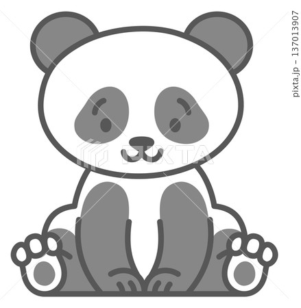 Baby panda color drawing. Sitting animal mascot 137013907