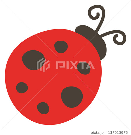 Ladybug cute icon. Summer red beetle drawing 137013976