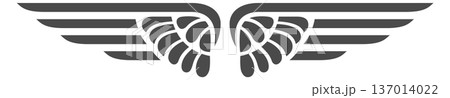 Military air logo. Aviation badge. Black wings 137014022