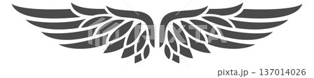 Winged logo template. Elegant vintage bird symbol Winged logo template. Elegant vintage bird symbol 137014026