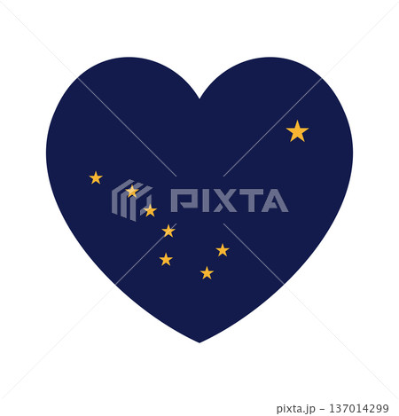 Alaska state flag heart icon. Alaska State flag button heart shaped. Round flag of Alaska badge. Alaska state flag heart icon. Alaska State flag button heart shaped. Round flag of Alaska badge. 137014299