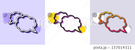 Messenger line icon. Halftone dotted pattern. Gradient icon with grain shadow. Comic speech bubble sign. Chat message symbol. Line messenger icon. Various designs. Vector Messenger line icon. Halftone dotted pattern. Gradient icon with grain shadow. Comic speech bubble sign. Chat message symbol. Line messenger icon. Various designs. Vector 137014311