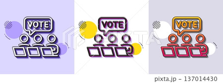 Online Voting line icon. Halftone dotted pattern. Gradient icon with grain shadow. Internet vote sign. Web election symbol. Line online Voting icon. Various designs. Vector Online Voting line icon. Halftone dotted pattern. Gradient icon with grain shadow. Internet vote sign. Web election symbol. Line online Voting icon. Various designs. Vector 137014430