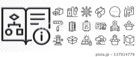 Solar panel, Technical algorithm and Opened box line icons for web app. Glare of light effect. Message icon. Pack of Packing boxes, Engineering documentation, Open door pictogram icons. Vector Solar panel, Technical algorithm and Opened box line icons for web app. Glare of light effect. Message icon. Pack of Packing boxes, Engineering documentation, Open door pictogram icons. Vector 137014779