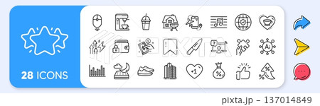 Night mattress, Star and Puzzle line icons. Interest rate, AI generate, Inflation icons. Pack of Coffee maker, Flights application, Global insurance icon. Vector 137014849