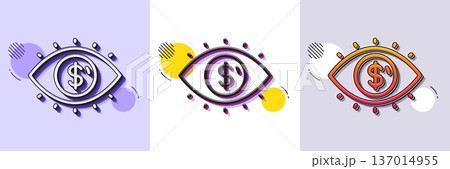 Business vision accounting line icon. Halftone dotted pattern. Gradient icon with grain shadow. Financial eye sign. Money investment symbol. Line business vision icon. Various designs. Vector Business vision accounting line icon. Halftone dotted pattern. Gradient icon with grain shadow. Financial eye sign. Money investment symbol. Line business vision icon. Various designs. Vector 137014955
