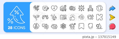 Chemistry pipette, Noise and Chemistry atom line icons. Interest rate, AI generate, Inflation icons. Pack of 5g internet, Recovery file, Medical flight icon. Vector Chemistry pipette, Noise and Chemistry atom line icons. Interest rate, AI generate, Inflation icons. Pack of 5g internet, Recovery file, Medical flight icon. Vector 137015149