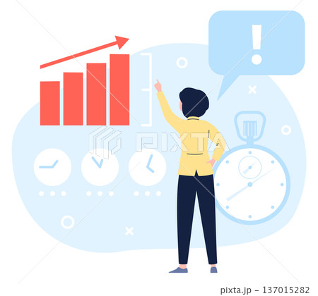 Performance measurement concept. Marketing manager benchmarking growth Performance measurement concept. Marketing manager benchmarking growth 137015282