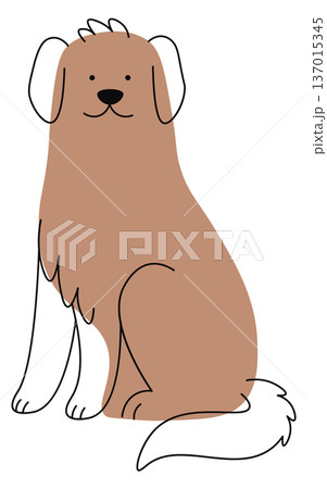 Cute labrador doodle icon. Retriever color character 137015345