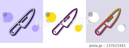 Knife line icon. Halftone dotted pattern. Gradient icon with grain shadow. Kitchen cutlery sign. Kitchenware utensils symbol. Line knife icon. Various designs. Vector Knife line icon. Halftone dotted pattern. Gradient icon with grain shadow. Kitchen cutlery sign. Kitchenware utensils symbol. Line knife icon. Various designs. Vector 137015481