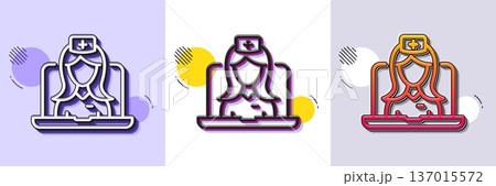 Telemedicine line icon. Halftone dotted pattern. Gradient icon with grain shadow. Online doctor sign. Medicine healthcare symbol. Line telemedicine icon. Various designs. Vector Telemedicine line icon. Halftone dotted pattern. Gradient icon with grain shadow. Online doctor sign. Medicine healthcare symbol. Line telemedicine icon. Various designs. Vector 137015572