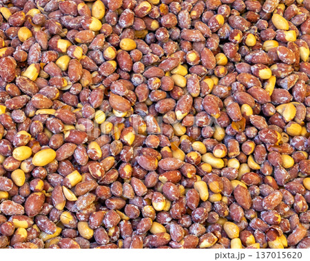 Fried peanuts pile pattern Fried peanuts pile pattern 137015620