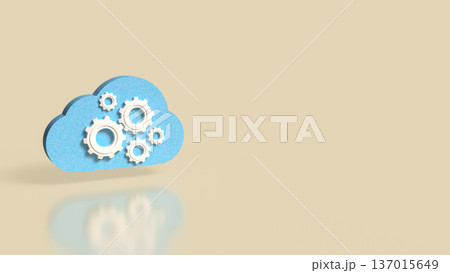 Cloud Computing Concept with Gears and Technology Automation 3d render 137015649