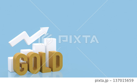 Gold Investment Growth Concept with Rising Arrow Chart 3d render. Gold Investment Growth Concept with Rising Arrow Chart 3d render. 137015659