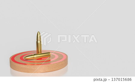 Bullets on Target Board Symbolizing Precision Aim 3d render. 137015686