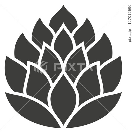 Flower black logo. Nature symbol. Harmony sign 137015696